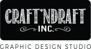 CraftnDraft Logo from 2015 - Chalkboard font on black background